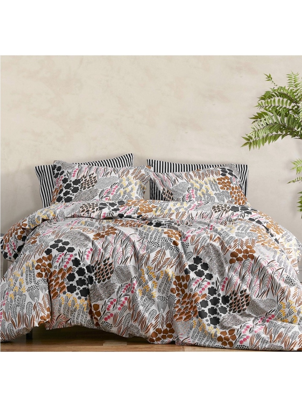 Marimekko Botanical Print King Comforter with Two Matching King Shams